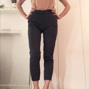 H&M cropped floral pattern slacks